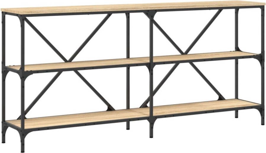 Prolenta Premium INFIORI Wandtafel 160x30x75 cm bewerkt hout en ijzer sonoma eikenkleur - Foto 3