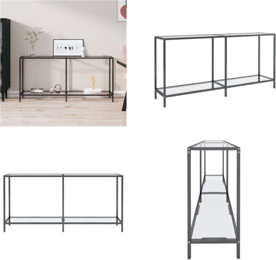 VidaXL Wandtafel 160x35x75 5 cm gehard glas transparant Wandtafel Wandtafels Bijzettafel Bijzettafels