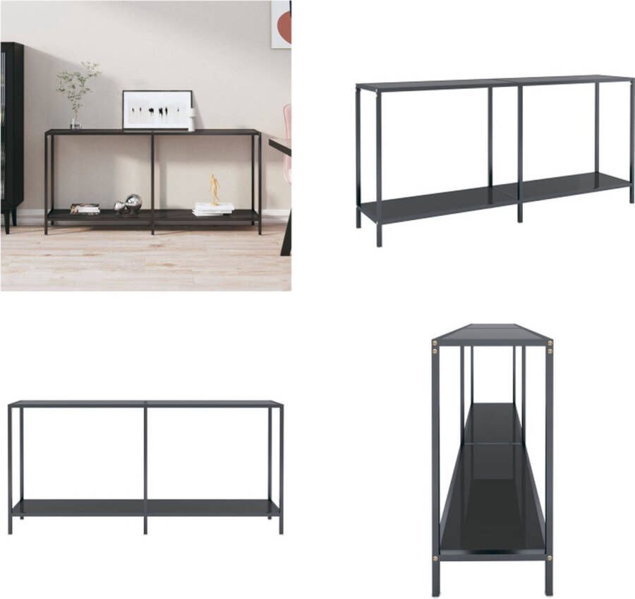 VidaXL Wandtafel 160x35x75.5 cm gehard glas zwart Wandtafel Wandtafels Bijzettafel Bijzettafels