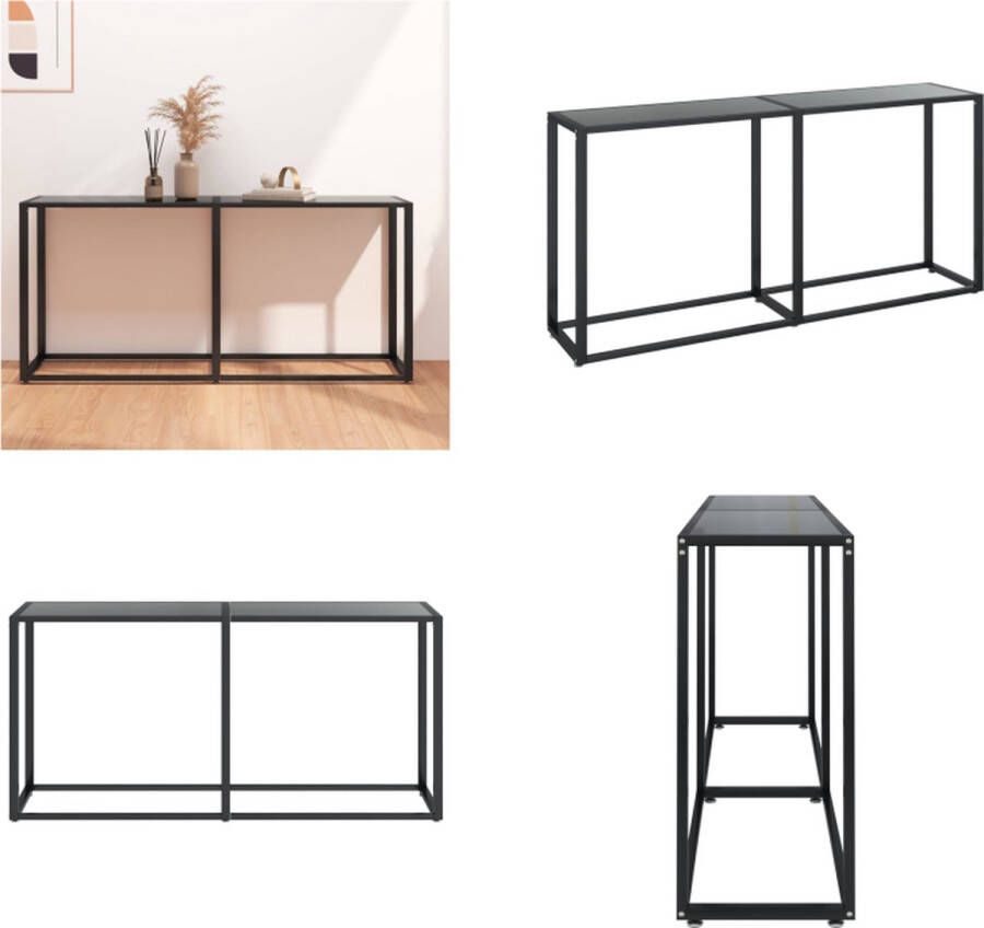 VidaXL Wandtafel 160x35x75 5 cm gehard glas zwart Wandtafel Wandtafels Tafel Bijzettafel