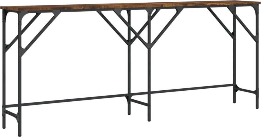 VidaXL -Wandtafel-180x29x75-cm-bewerkt-hout-gerookt-eikenkleurig - Foto 3