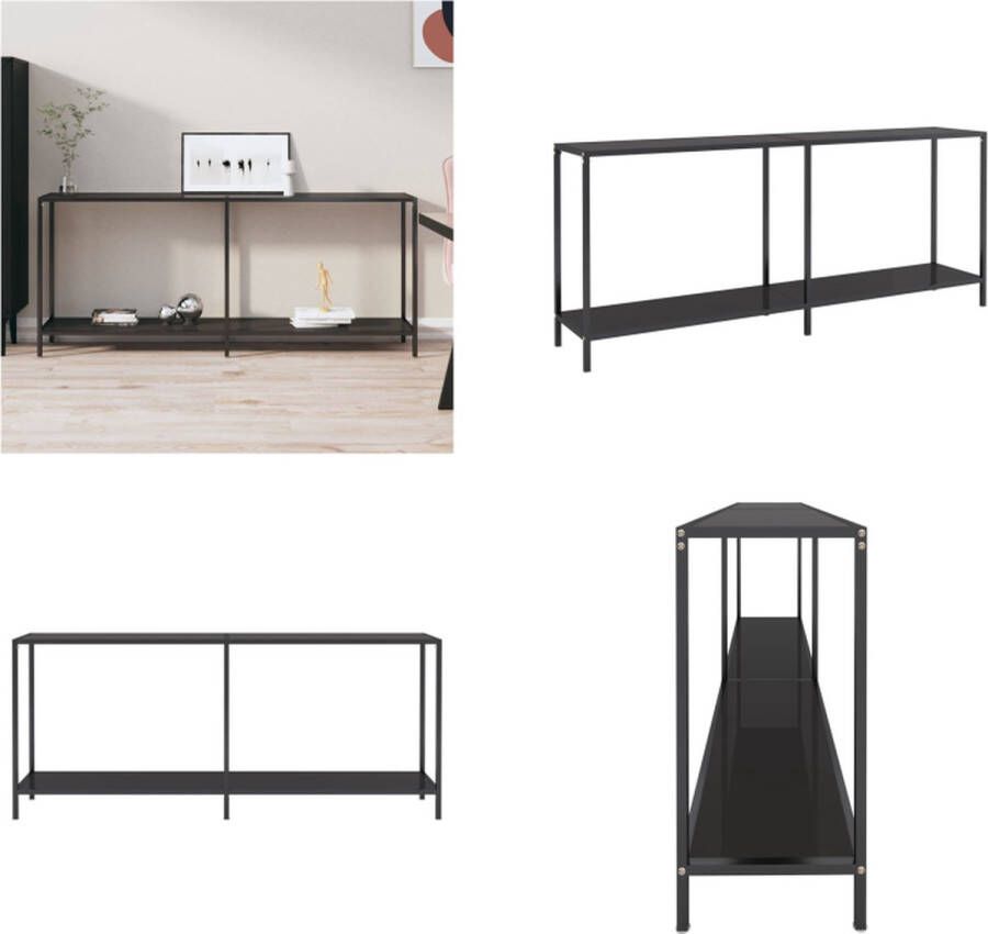 VidaXL Wandtafel 180x35x75 5 cm gehard glas zwart Wandtafel Wandtafels Bijzettafel Bijzettafels