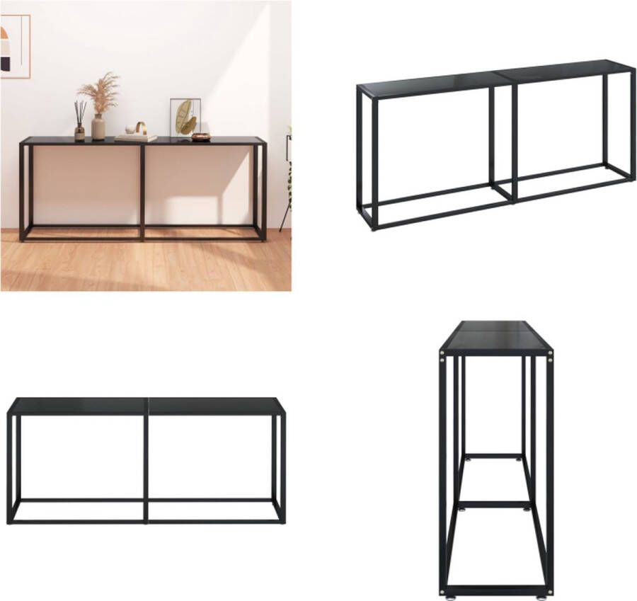 VidaXL Wandtafel 180x35x75 5 cm gehard glas zwart Wandtafel Wandtafels Tafel Bijzettafel