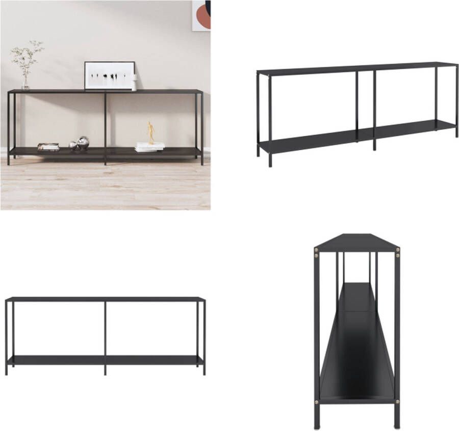 VidaXL Wandtafel 200x35x75 5 cm gehard glas zwart Wandtafel Wandtafels Bijzettafel Bijzettafels