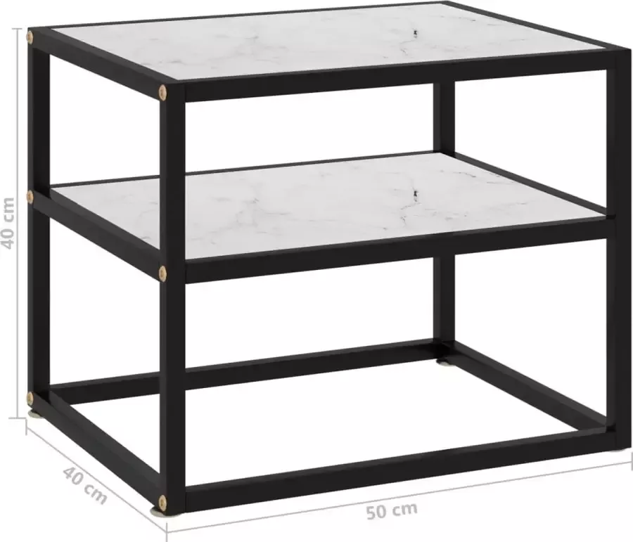 VidaXL -Wandtafel-50x40x40-cm-gehard-glas-wit - Foto 2