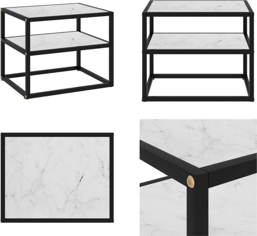 VidaXL Wandtafel 50x40x40 cm gehard glas wit Wandtafel Wandtafels Bijzettafel Bijzettafels