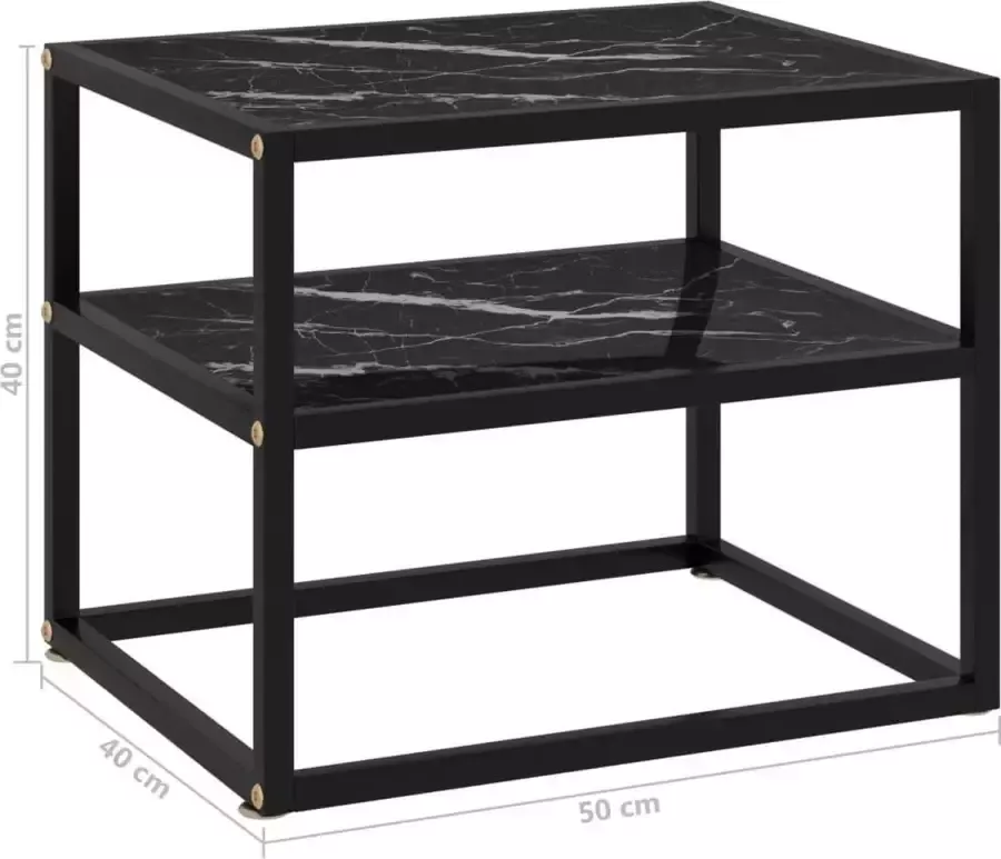 VidaXL -Wandtafel-50x40x40-cm-gehard-glas-zwart - Foto 2