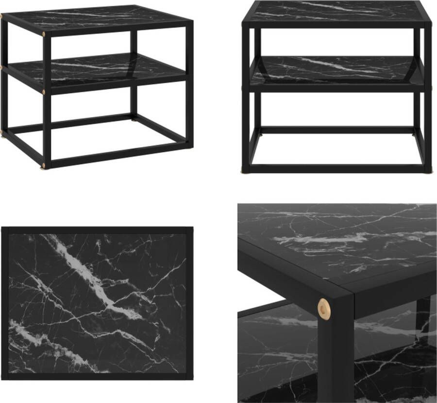 VidaXL Wandtafel 50x40x40 cm gehard glas zwart Wandtafel Wandtafels Bijzettafel Bijzettafels