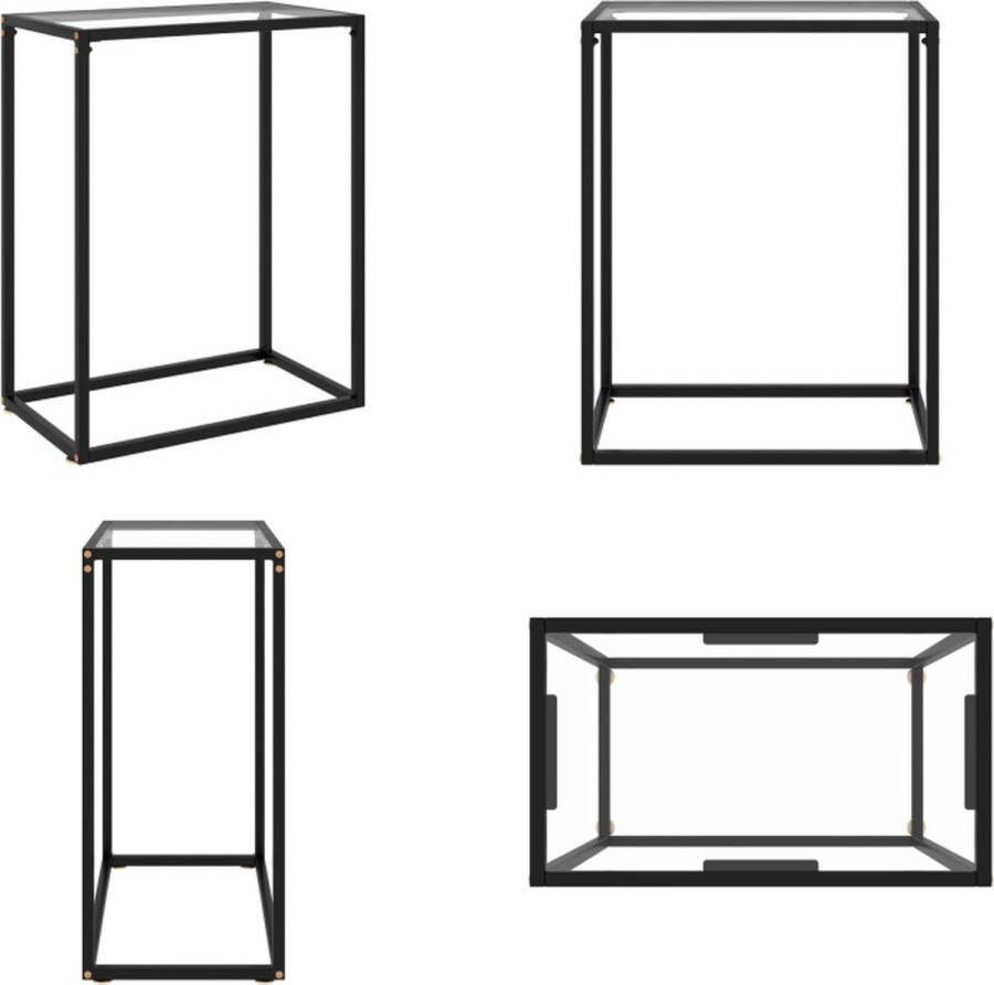 VidaXL Wandtafel 60x35x75 cm gehard glas transparant Wandtafel Wandtafels Bijzettafel Bijzettafels