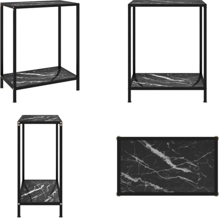 VidaXL Wandtafel 60x35x75 cm gehard glas zwart Wandtafel Wandtafels Bijzettafel Bijzettafels