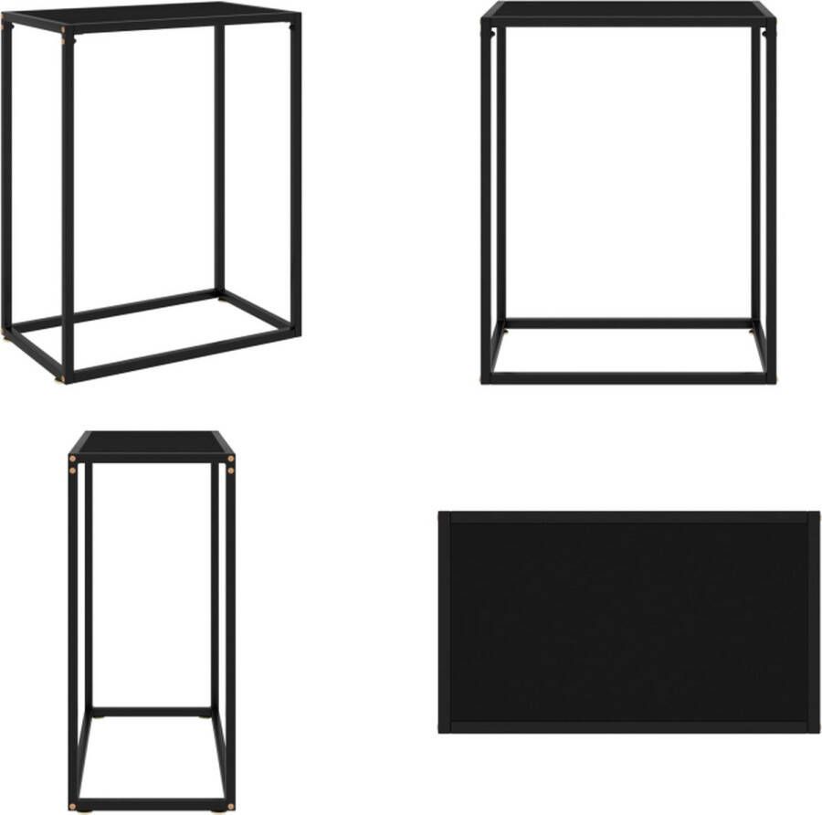 VidaXL Wandtafel 60x35x75 cm gehard glas zwart Wandtafel Wandtafels Bijzettafel Bijzettafels