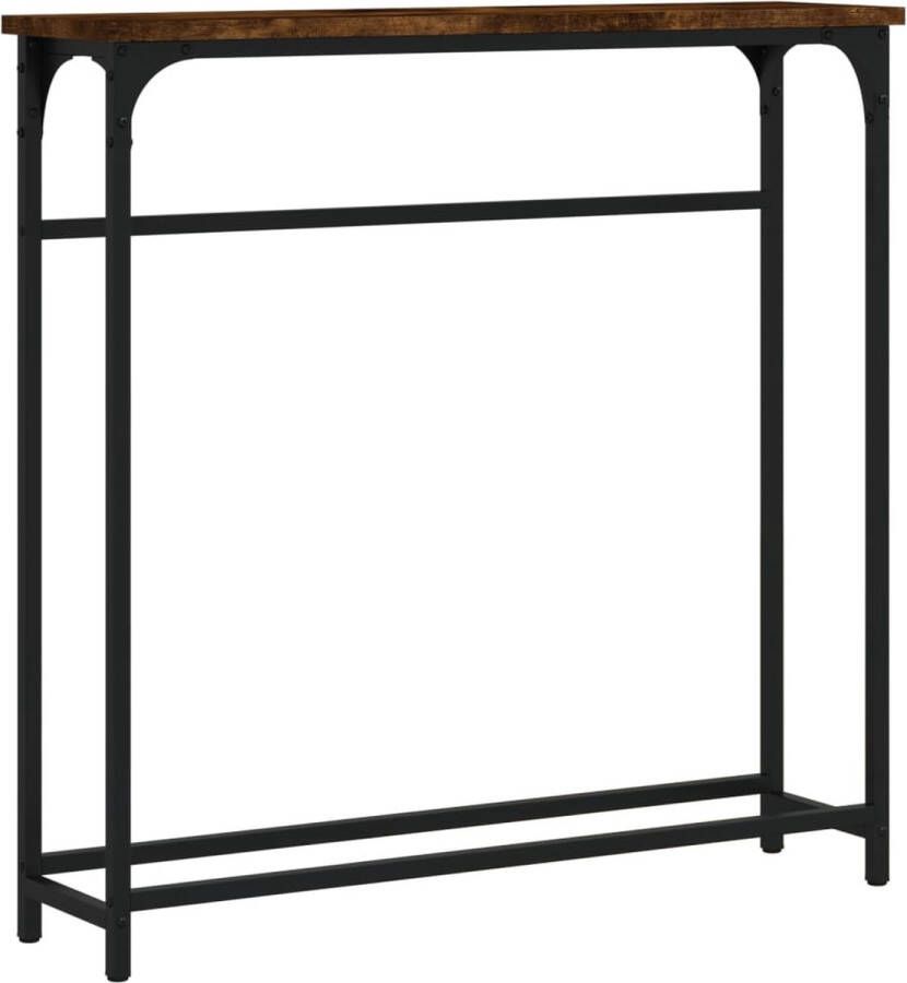 VidaXL -Wandtafel-75x19 5x75-cm-bewerkt-hout-gerookt-eikenkleurig - Foto 2