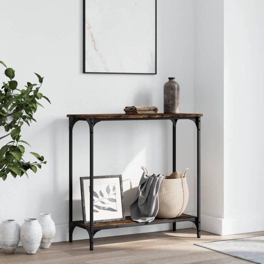 VidaXL -Wandtafel-75x30 5x75-cm-bewerkt-hout-gerookt-eikenkleurig - Foto 3