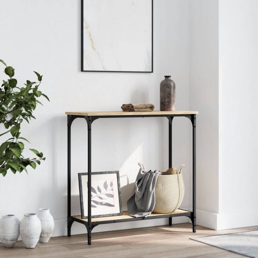 VidaXL -Wandtafel-75x30 5x75-cm-bewerkt-hout-sonoma-eikenkleurig - Foto 2