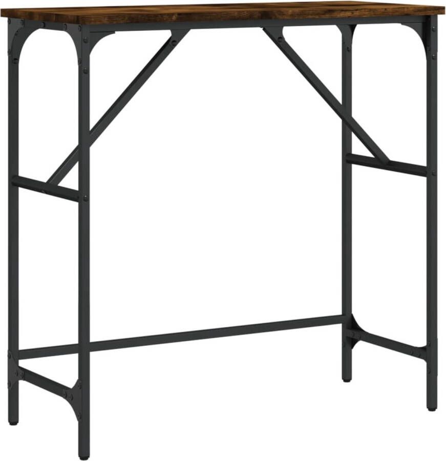 VidaXL Wandtafel 75x32x75 cm Gerookt Eiken Wandtafel Industrieel Houten Tafel Bruine Tafel Vintage Tafel Entreetafel Salontafel Consooltafel Muurplank