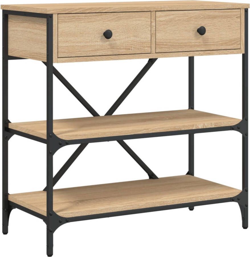 VidaXL -Wandtafel-75x34 5x75-cm-bewerkt-hout-sonoma-eikenkleurig - Foto 2