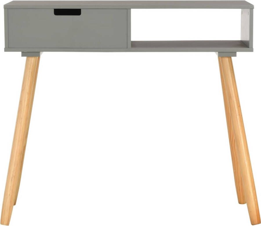 VidaXL -Wandtafel-80x30x72-cm-massief-grenenhout-grijs