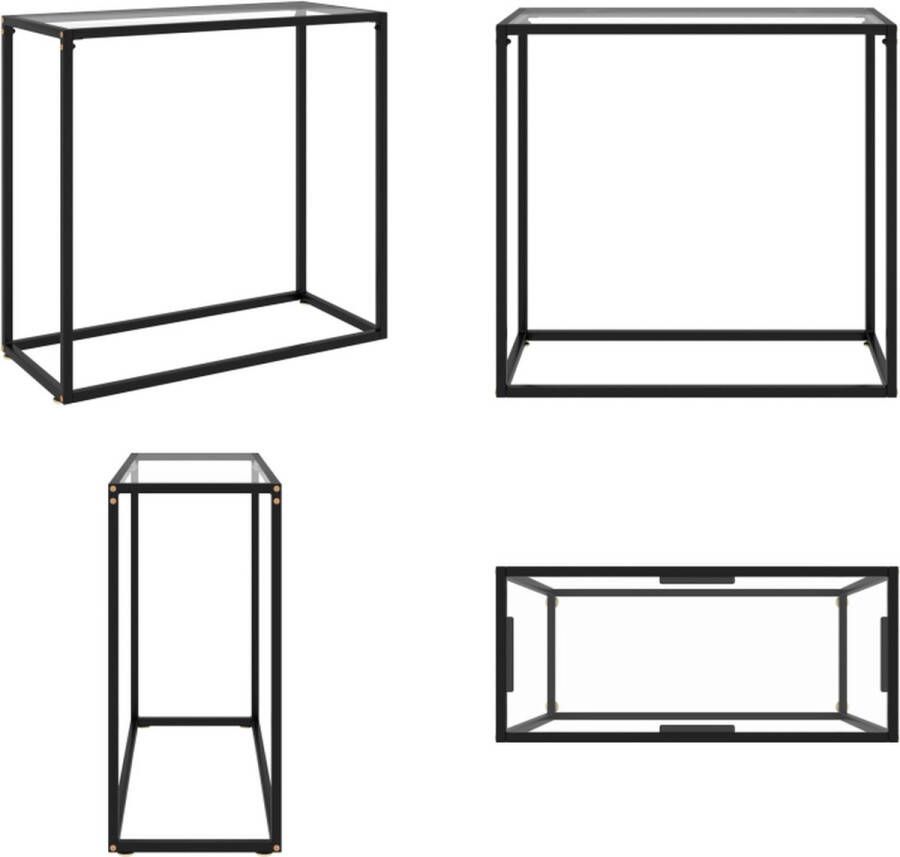 VidaXL Wandtafel 80x35x75 cm gehard glas transparant Wandtafel Wandtafels Bijzettafel Bijzettafels