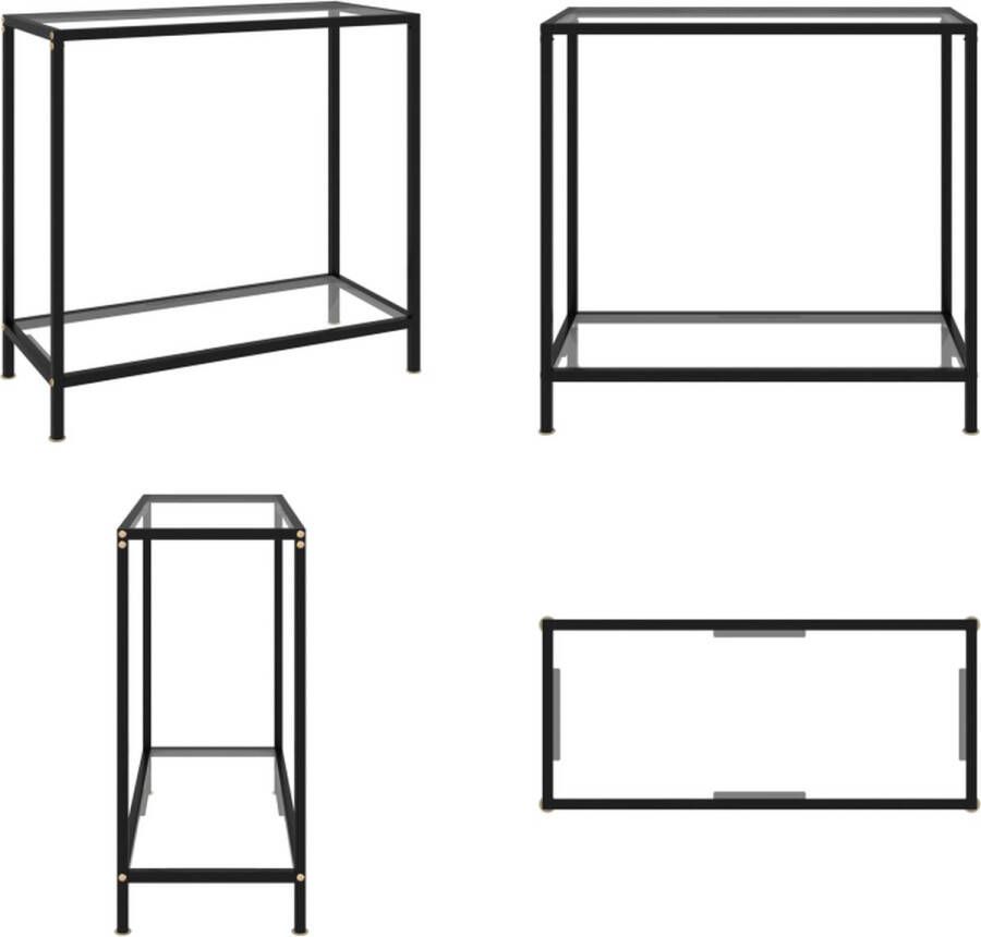 VidaXL Wandtafel 80x35x75 cm gehard glas transparant Wandtafel Wandtafels Bijzettafel Bijzettafels
