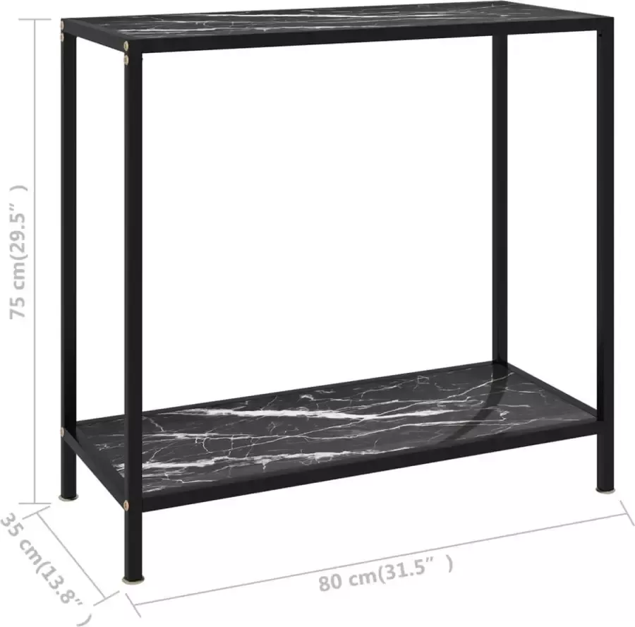 VidaXL -Wandtafel-80x35x75-cm-gehard-glas-zwart - Foto 1