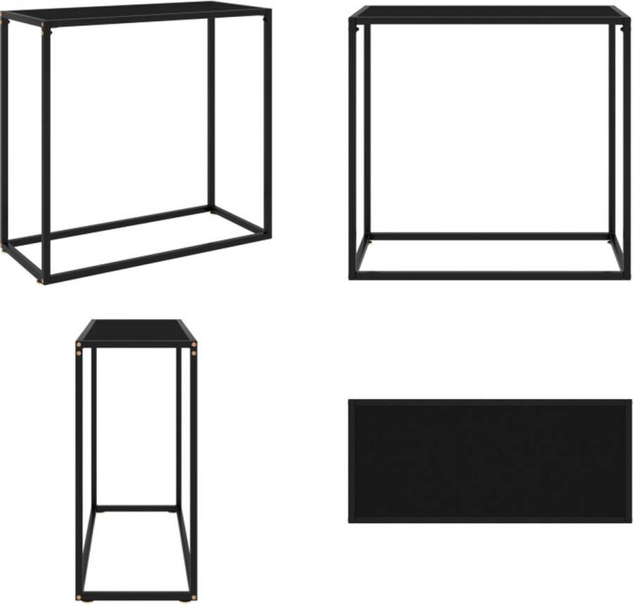 VidaXL Wandtafel 80x35x75 cm gehard glas zwart Wandtafel Wandtafels Bijzettafel Bijzettafels - Foto 2