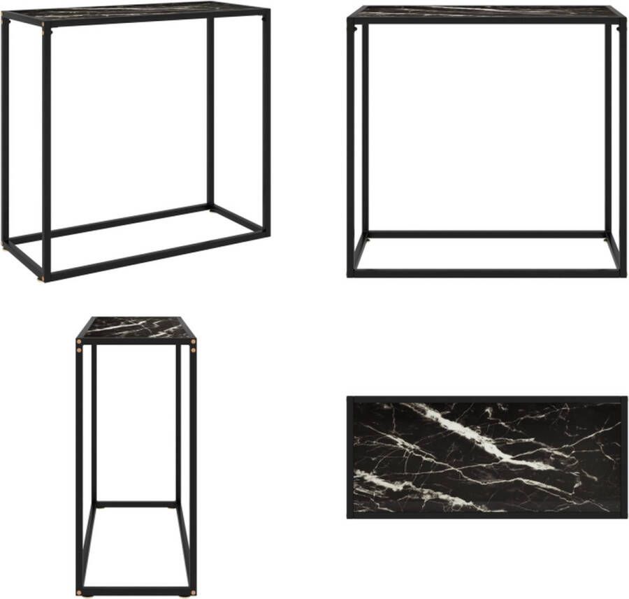 VidaXL Wandtafel 80x35x75 cm gehard glas zwart Wandtafel Wandtafels Bijzettafel Bijzettafels