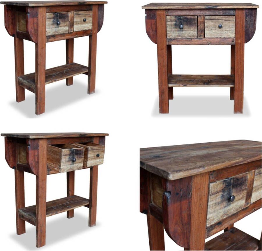 VidaXL Wandtafel 80x35x80 cm gemengd gerecycled hout Wandtafel Wandtafels Bijzettafel Bijzettafels