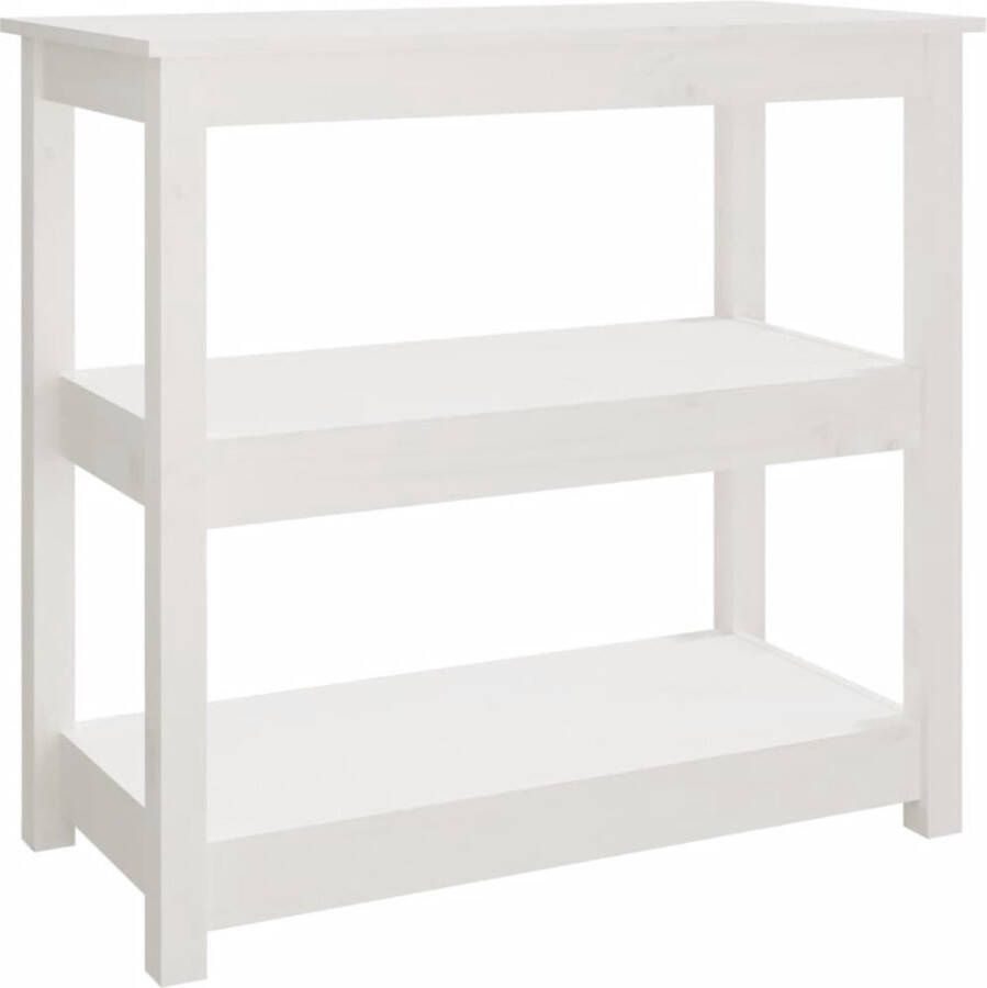 VidaXL Wandtafel 80x40x74 cm Wit Grenenhout Wandtafel Grenenhouten Wandtafel Witte Wandtafel Opbergwandtafel Salontafel Entreetafel Multifunctionele Wandtafel