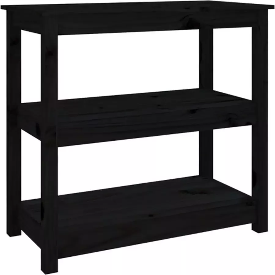 VidaXL -Wandtafel-80x40x74-cm-massief-grenenhout-zwart - Foto 2