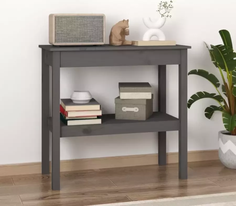 VidaXL -Wandtafel-80x40x75-cm-massief-grenenhout-grijs - Foto 3