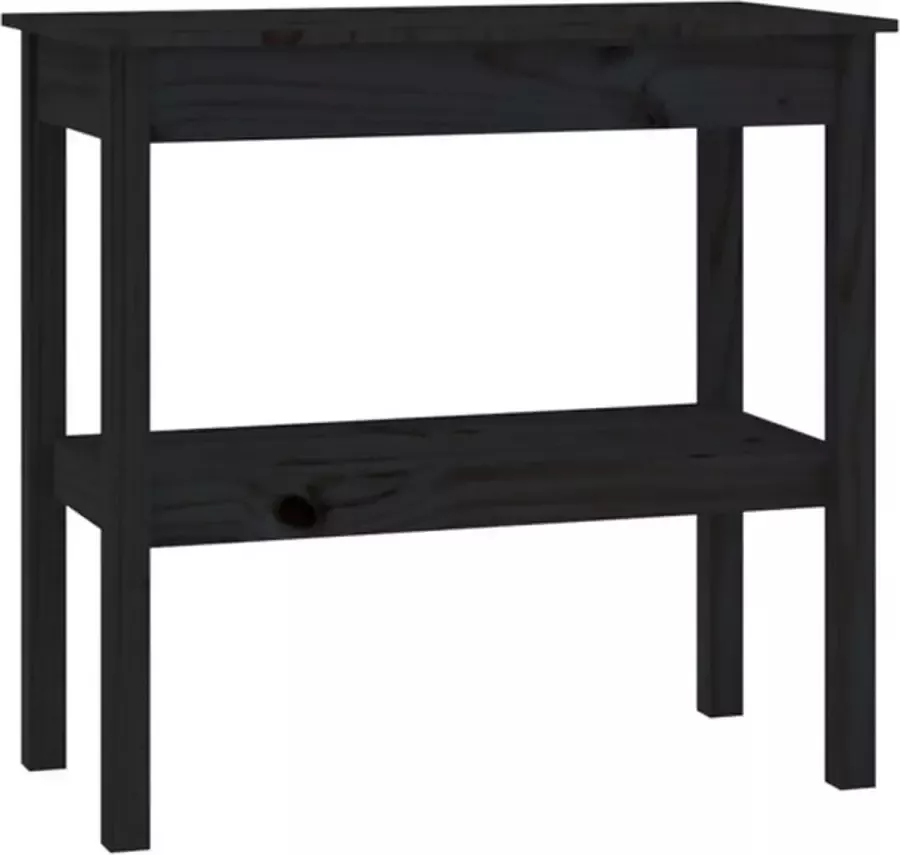 VidaXL -Wandtafel-80x40x75-cm-massief-grenenhout-zwart - Foto 4