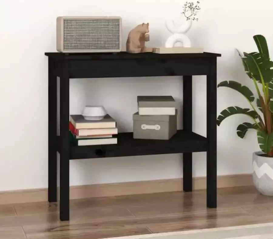 VidaXL -Wandtafel-80x40x75-cm-massief-grenenhout-zwart - Foto 3