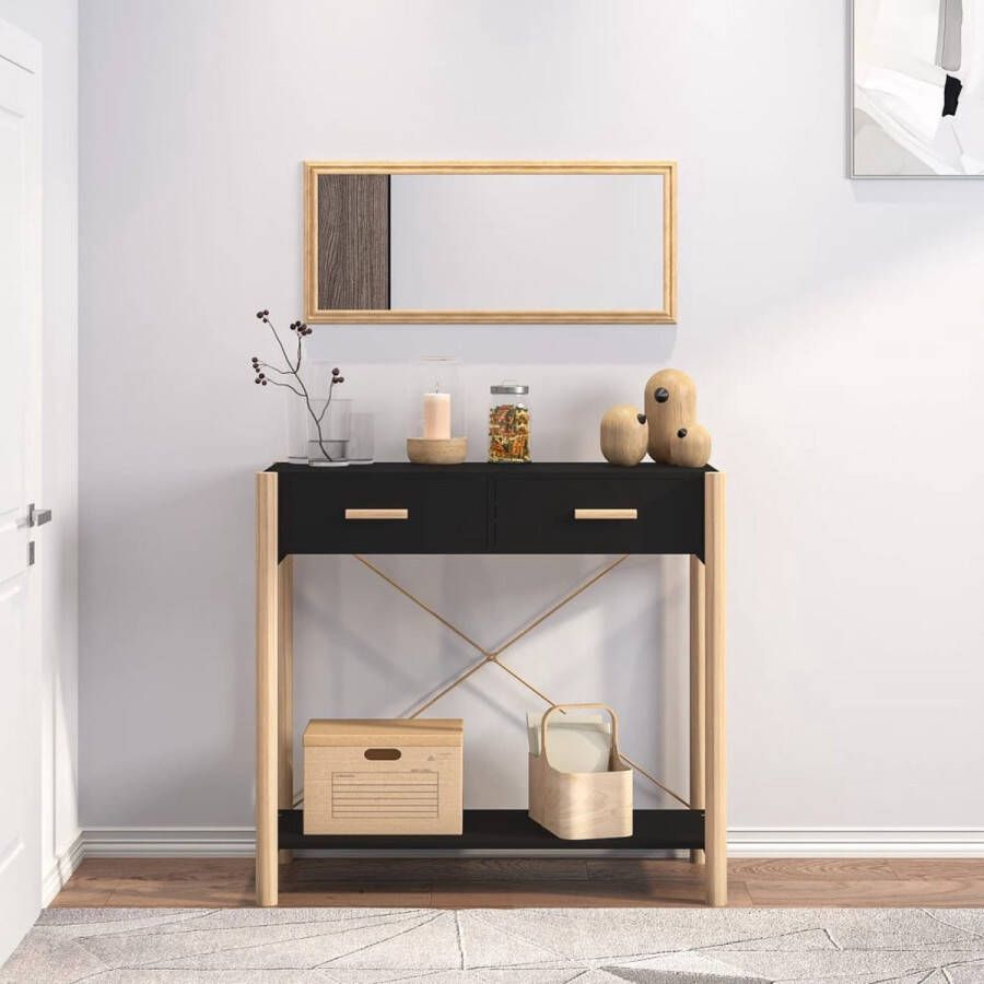 VidaXL -Wandtafel-82x38x75-cm-bewerkt-hout-zwart - Foto 2