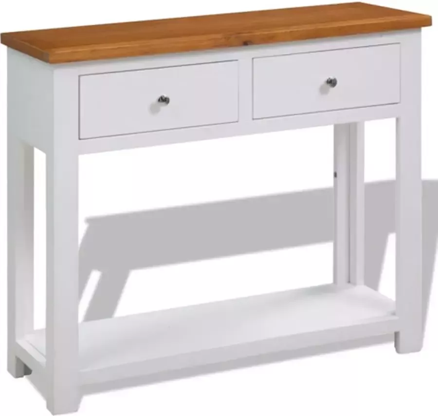 VidaXL -Wandtafel-83x30x73-cm-massief-eikenhout - Foto 2