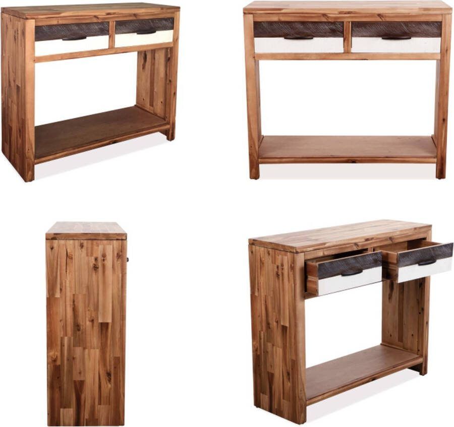 VidaXL Wandtafel 86x30x75 cm massief acaciahout Consoletafel Consoletafels Wandtafel Wandtafels