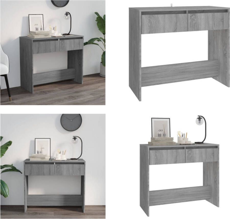 VidaXL Wandtafel 89x41x76 5 cm bewerkt hout grijs sonoma eikenkleurig Wandtafel Wandtafels Tafel Spiegeltafel