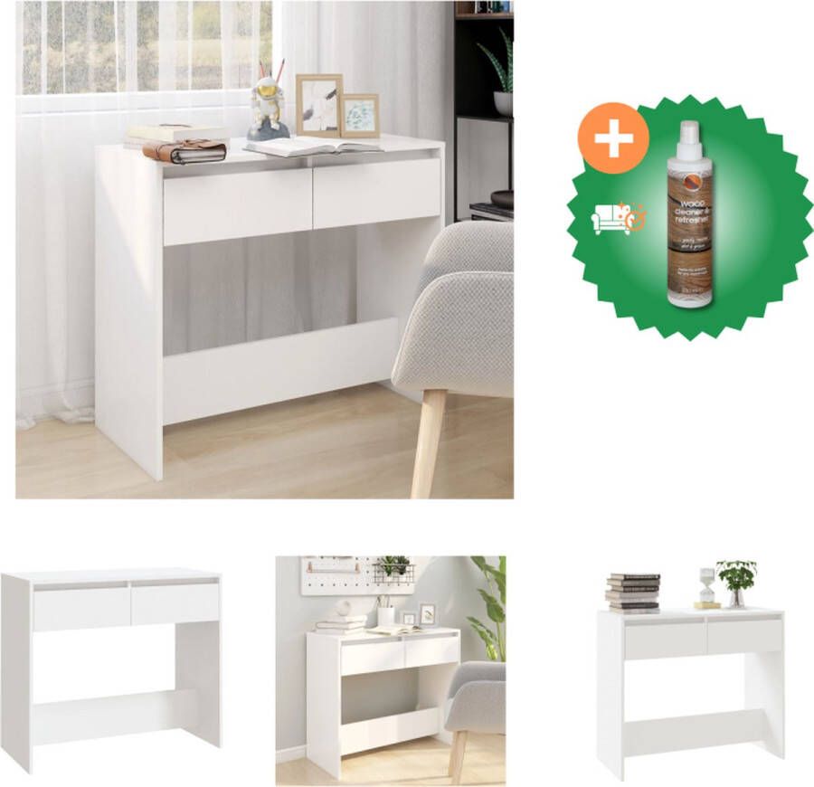 VidaXL Wandtafel 89x41x76-5 cm staal wit Tafel Inclusief Houtreiniger en verfrisser