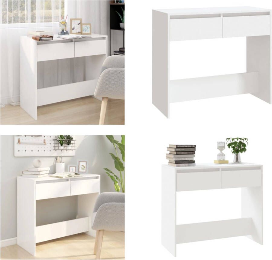 VidaXL Wandtafel 89x41x76 5 cm bewerkt hout wit Wandtafel Wandtafels Tafel Spiegeltafel