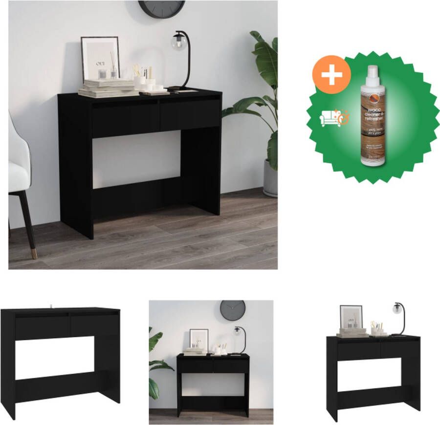 VidaXL Wandtafel 89x41x76-5 cm staal zwart Tafel Inclusief Houtreiniger en verfrisser