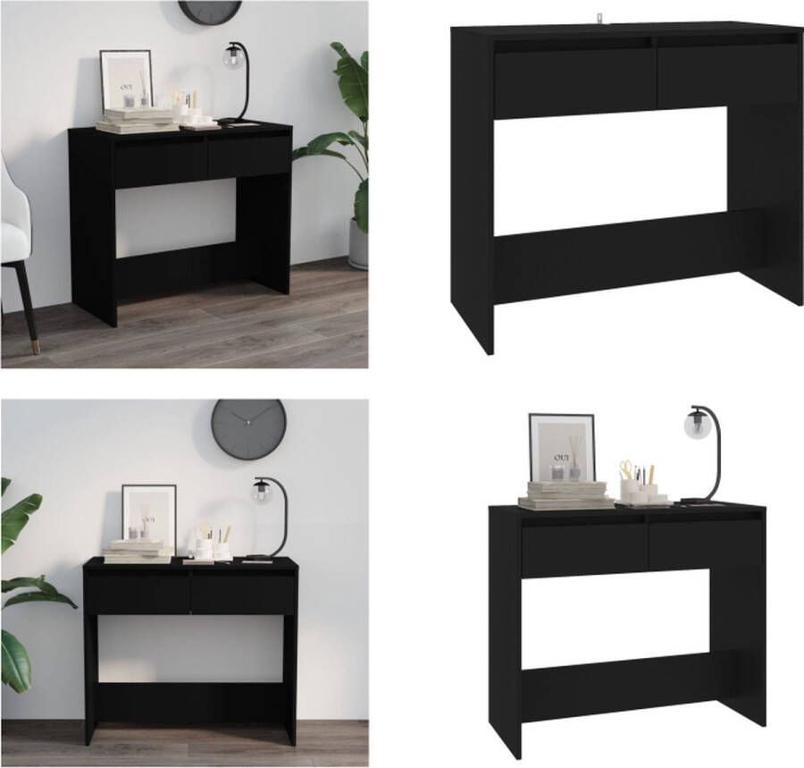 VidaXL Wandtafel 89x41x76 5 cm staal zwart Wandtafel Wandtafels Tafel Spiegeltafel