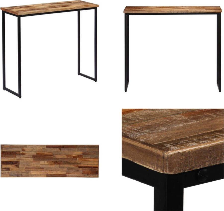 VidaXL Wandtafel 90x30x76 cm massief gerecycled teakhout Wandtafel Wandtafels Console Tafel Console Tafels