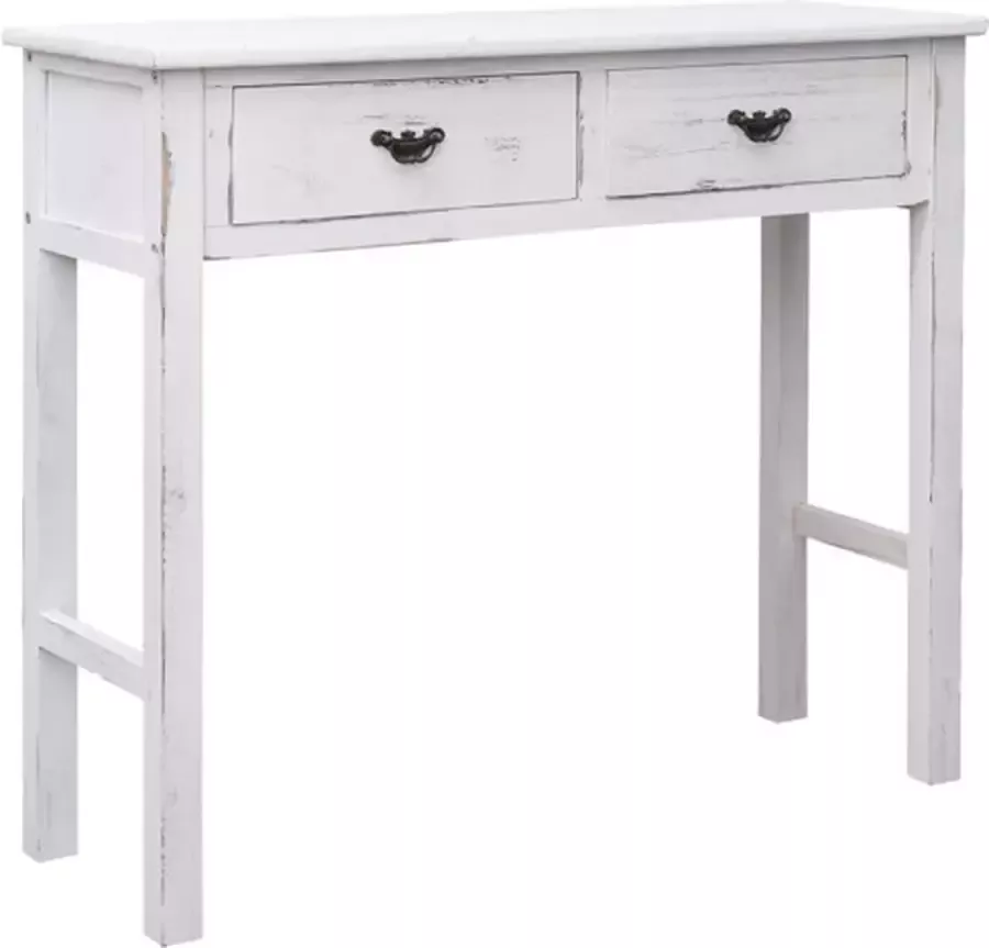 VidaXL Wandtafel 90x30x77 cm hout antiekwit