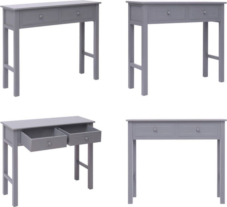 VidaXL Wandtafel 90x30x77 cm hout grijs Wandtafel Wandtafels Bijzettafel Bijzettafels