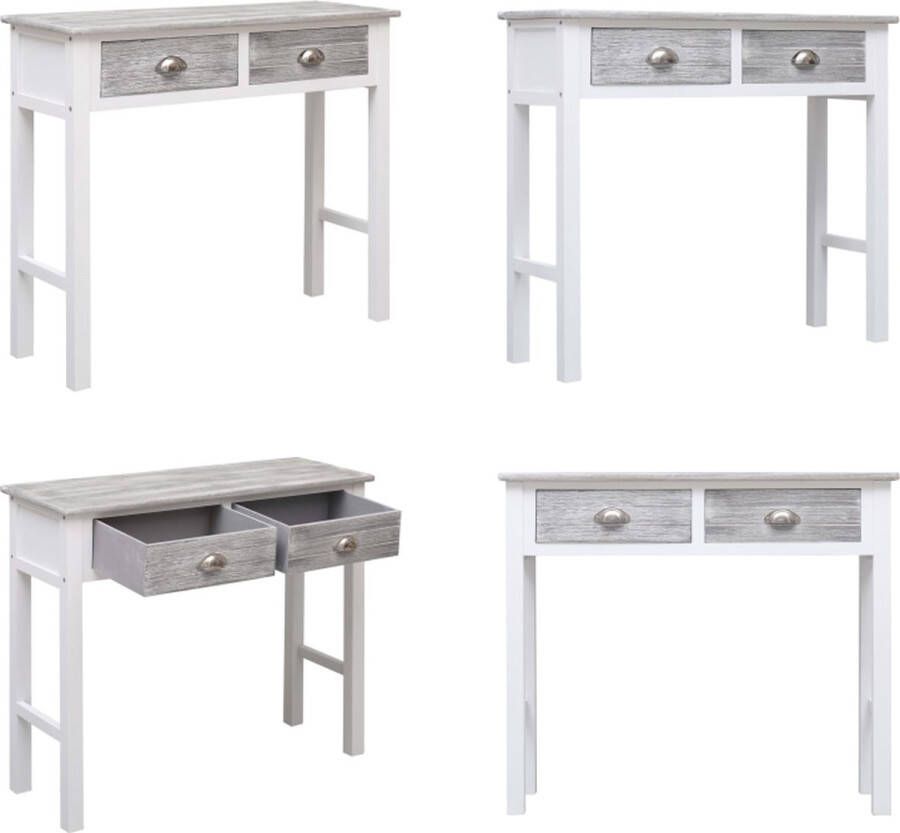 VidaXL Wandtafel 90x30x77 cm hout grijs Wandtafel Wandtafels Bijzettafel Bijzettafels