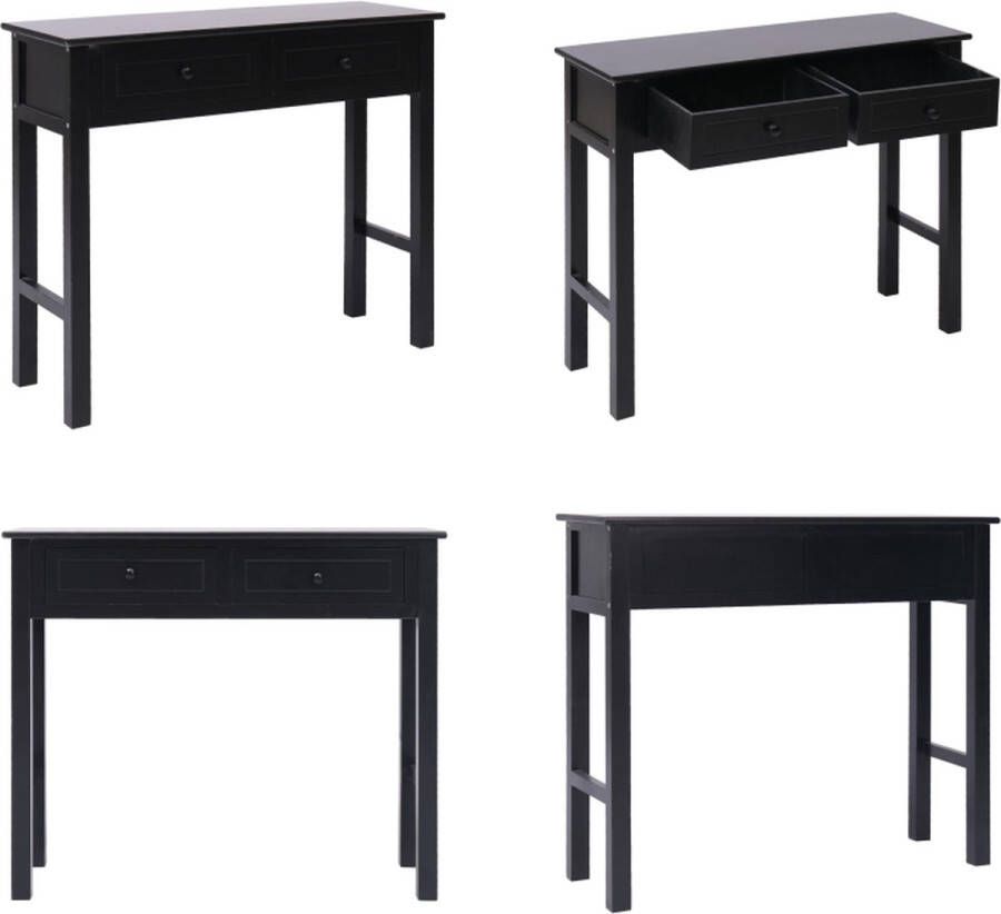 VidaXL Wandtafel 90x30x77 cm hout zwart Wandtafel Wandtafels Bijzettafel Bijzettafels