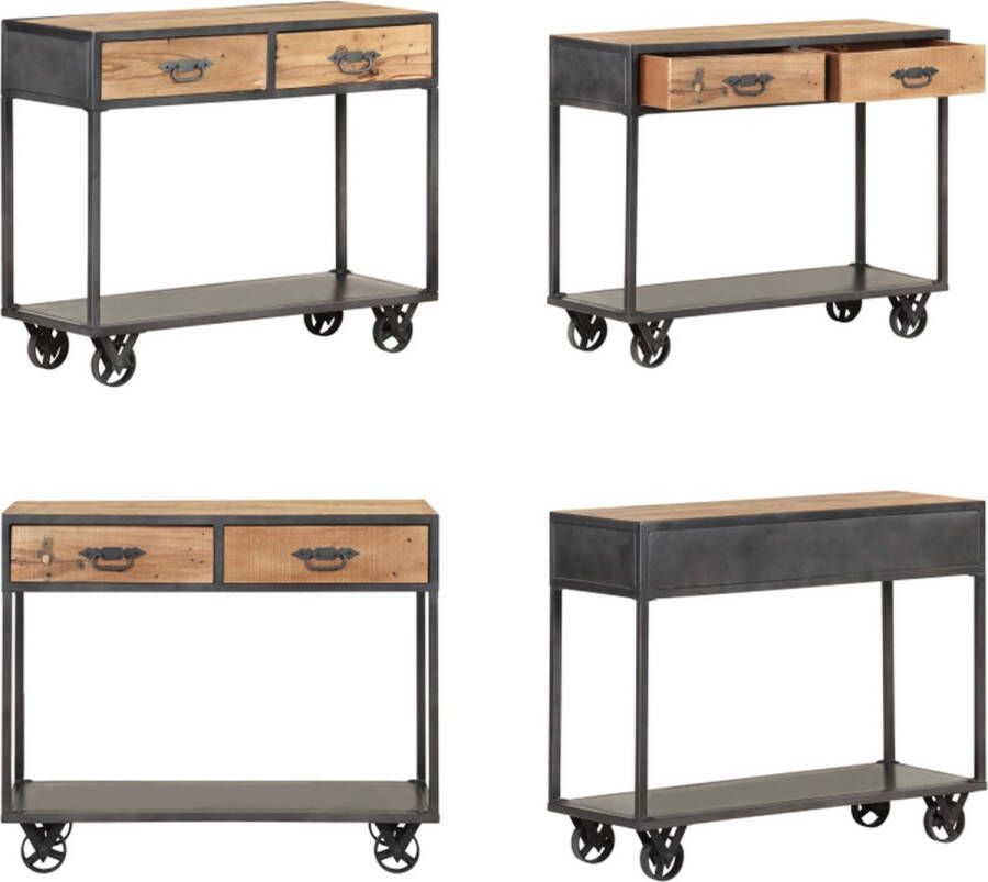 VidaXL -Wandtafel-90x35x74-cm-massief-gerecycled-hout