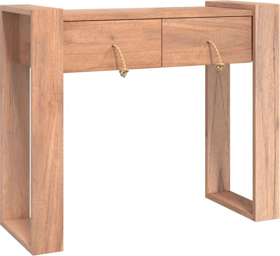 VidaXL Wandtafel 90x35x75 cm Massief Teakhout Wandtafel Teak Hout Koloniale Stijl Salontafel Bijzettafel Opslagruimte Houten Lade Vintage Landelijk Industrieel Modern Classic