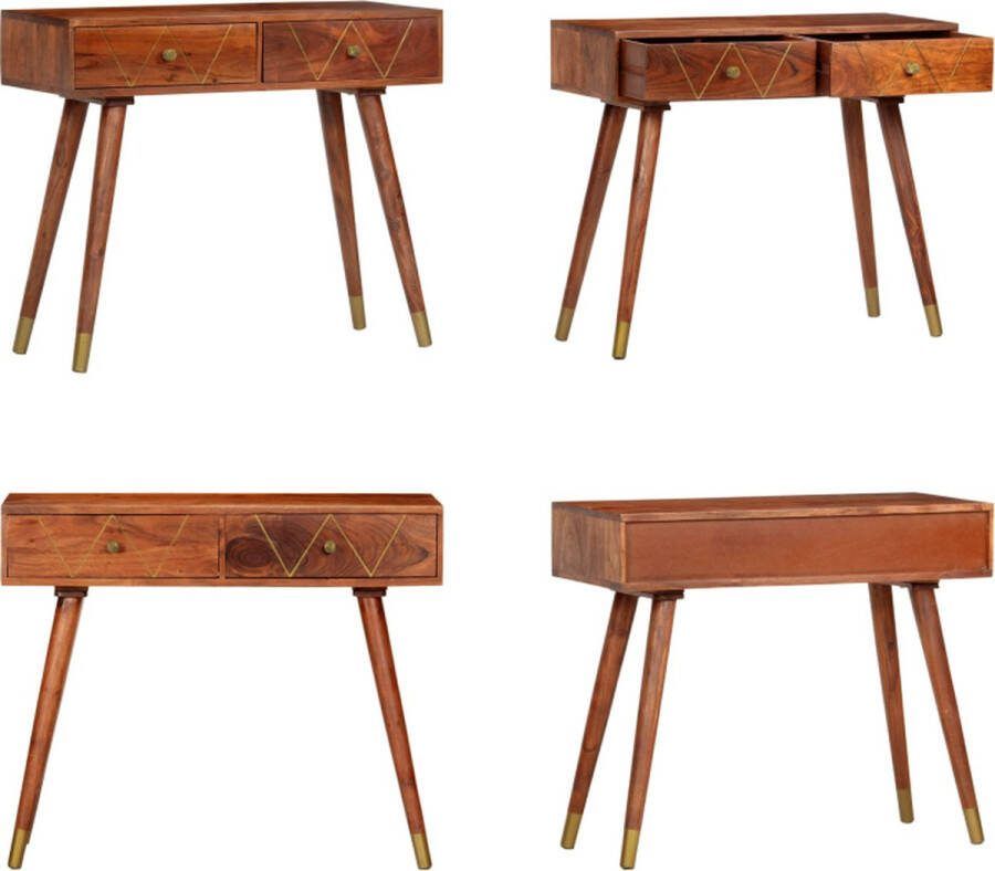 VidaXL Wandtafel 90x35x76 cm massief acaciahout Console Tafel Console Tafels Accent Tafel Accent Tafels