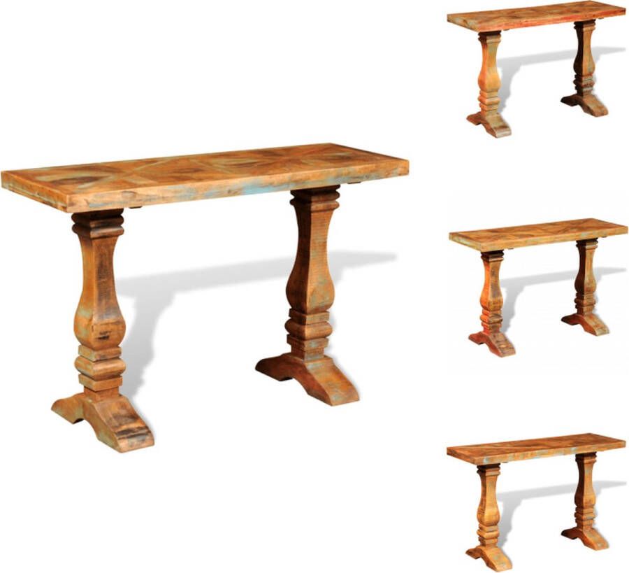 VidaXL Houten Tafel Houten Tafels Houten Bijzettafel Houten Bijzettafels Wandtafel massief gerecycled hout - Foto 2