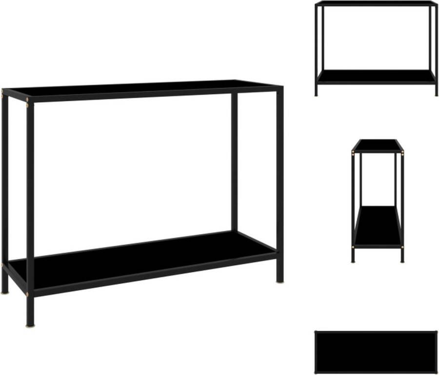 VidaXL Wandtafel Wandtafels Bijzettafel Bijzettafels Wandtafel 100x35x75 cm gehard glas zwart - Foto 2